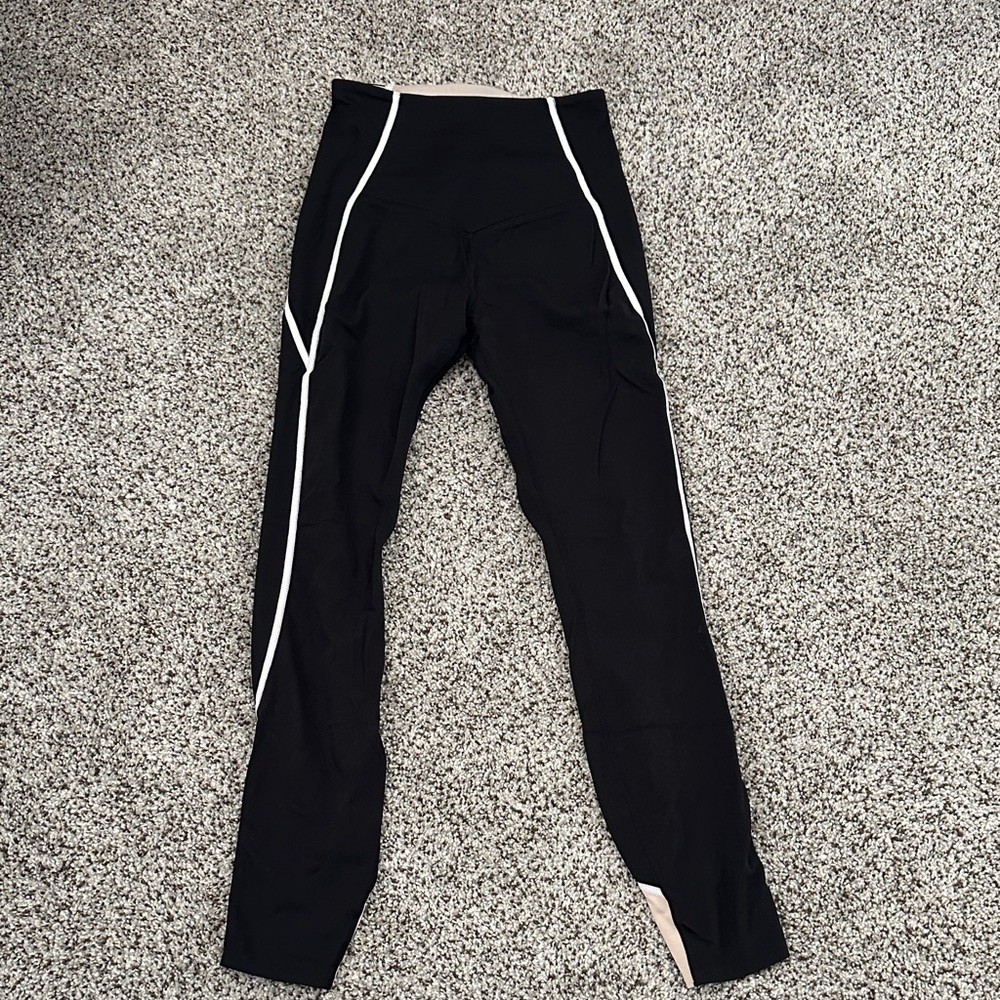 Lorna Jane Black Leggings with White Accents